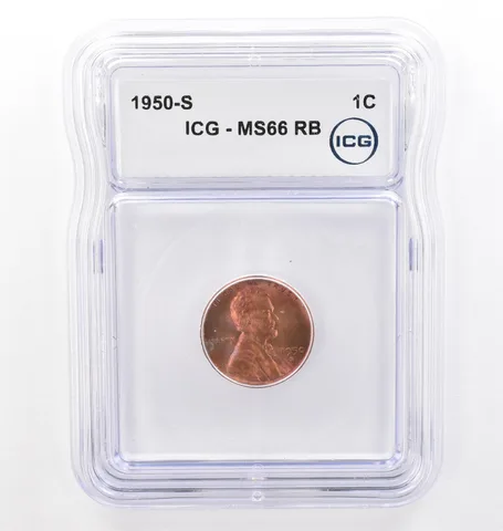 1950-S Lincoln Wheat Cent MS66 RB ICG Beautiful Tone *7699