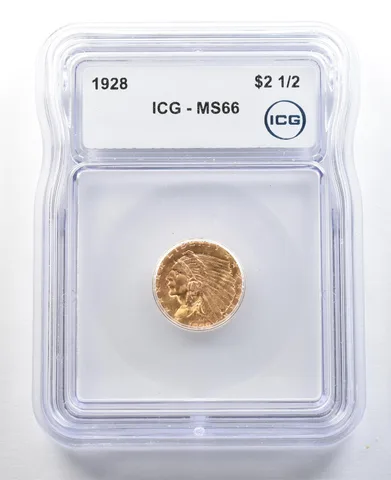 1928 $2.50 Indian Head Gold Quarter Eagle MS66 ICG *3326