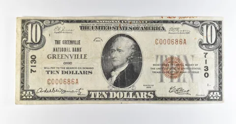 1929 $10 Greenville OH National Currency National Bank Ch#7130 *0531