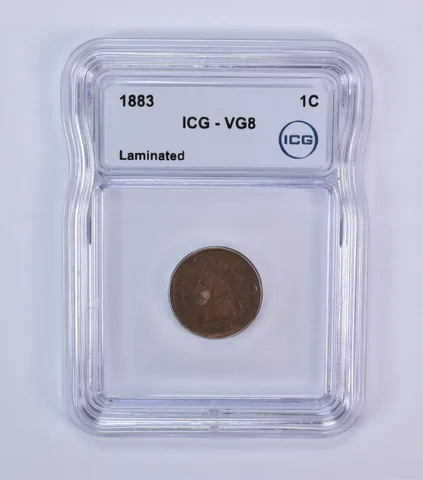 1883 Indian Head Cent Laminated VG8 ICG *7959