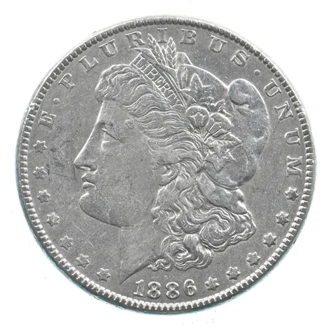 Early - 1886 Morgan Silver Dollar - 90% US Coin *421