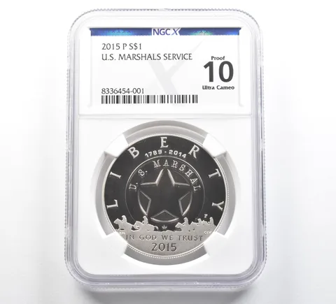 2015-P US Marshals Commemorative Silver Dollar Proof 10 UCAM NGC X NGCX
