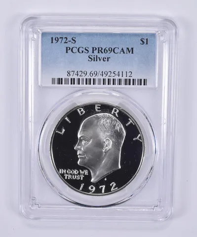 1972-S Eisenhower $1 Silver PR69 CAM PCGS Blue Label