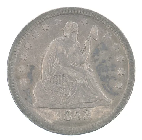 1853 Seated Liberty Quarter Rays Beautiful Tone *0333