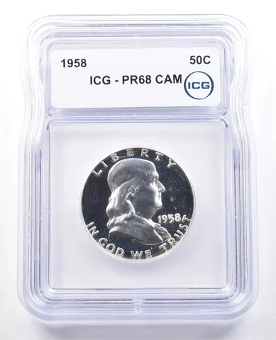 1958 Franklin Half Dollar PR68 CAM ICG
