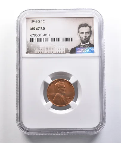 1949-S Lincoln Wheat Cent MS67 RD NGC *6837