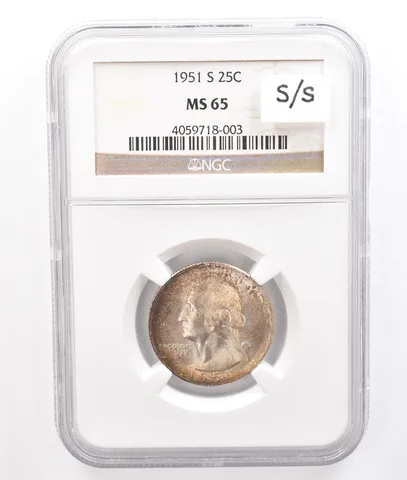 1951-S Washington Quarter MS65 NGC S/S Beautiful Tone *7227