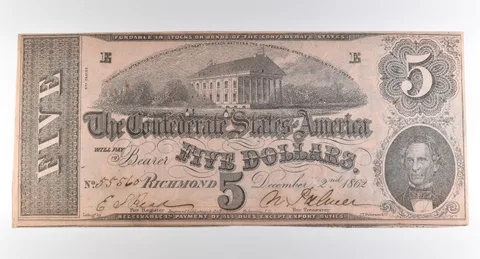 1862 $5 Richmond VA Confederate States Of America Obsolete Note *3872