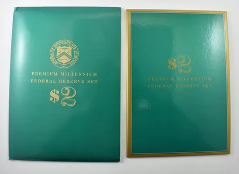 Lot (12) 1995 $2 Premium Millennium Federal Reserve Set *7918