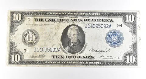 1914 $10 Minneapolis MN FRN Large Note Blue Seal *2803