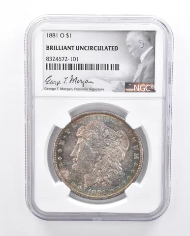 1881-O Morgan Silver $1 T Morgan Facsimile Signature BU NGC Nice Tone *6107