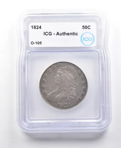 1824 Capped Bust Half Dollar O-105 Authentic ICG *5647