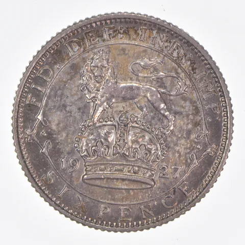 Better Date - 1927 Great Britain 6 Pence World Coin- Silver *005