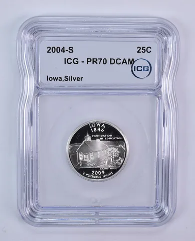 2004-S Washington State Quarter Iowa Silver PR70 DCAM ICG