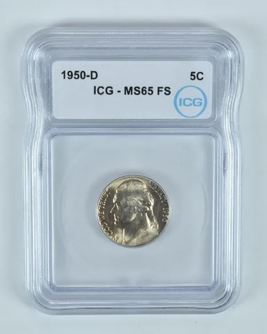 1950-D Jefferson Nickel MS65 FS ICG