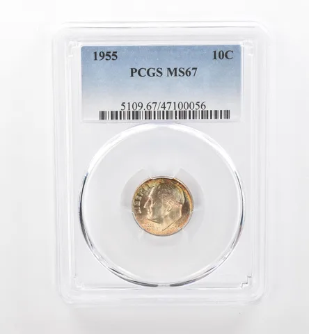 1955 Roosevelt Dime MS67 PCGS Beautiful Tone a1887