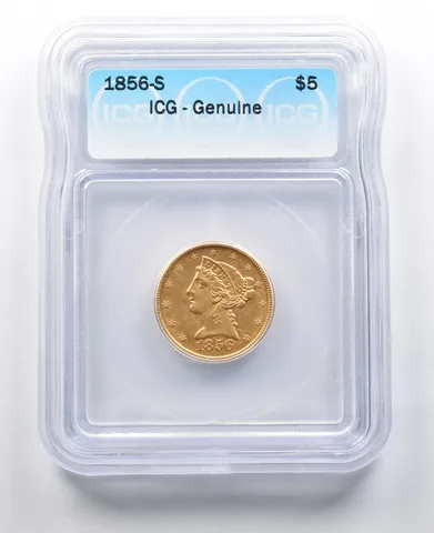 1856-S $5 Liberty Head Gold Half Eagle ICG a2065