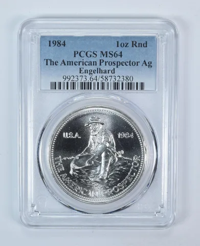 1984 Engelhard Prospector 1 Oz Silver Round MS64 PCGS