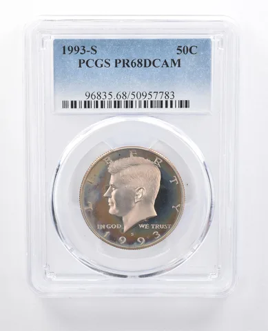 1993-S Kennedy Half Dollar PR68 DCAM PCGS Hazy Tone *8015