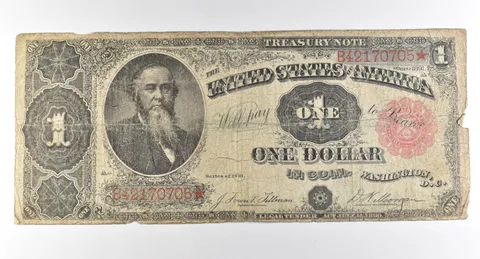 1891 $1 Treasury Note Star Note Large Note Red Seal *3040