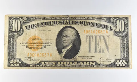 1928 $10 Gold Certificate Yellow Seal *8264