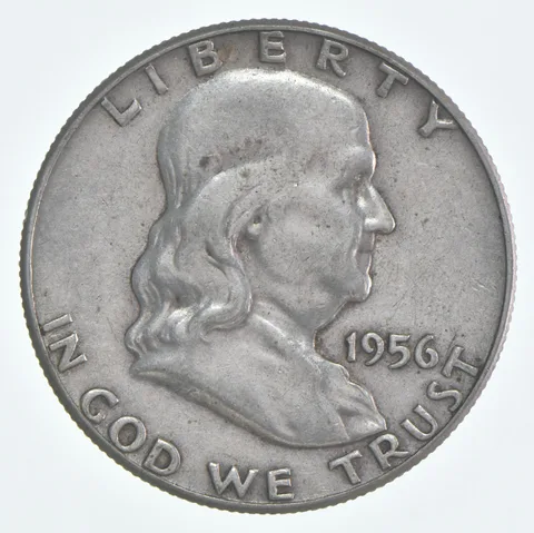 1956 (P) Franklin Half Dollar Circulated 90% Silver (1pc)