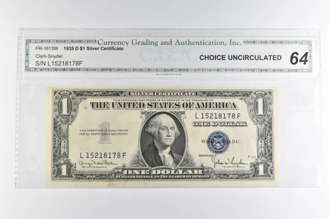 $1 1935-D US Silver Certificate Blue Seal FR-1613W *8158