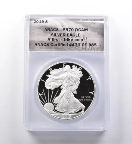 PR70 DCAM 2019-S American Silver Eagle FS ANACS a3008