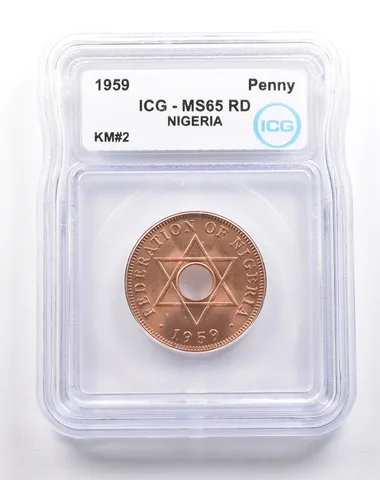 1959 Nigeria Penny KM#2 MS65 RD ICG *5509
