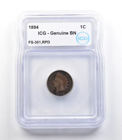 1894 Indian Head Cent Mint Error FS-301 RPD Genuine BN ICG *2276