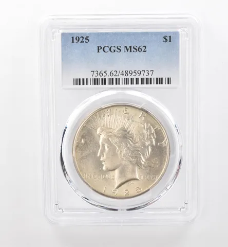 1925 Peace Silver Dollar MS62 PCGS Beautiful Tone *1941