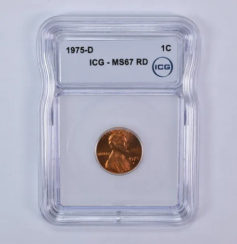 1975-D Lincoln Memorial Cent MS67 RD ICG