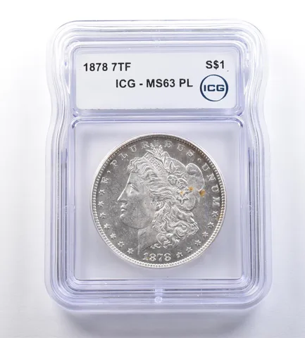 1878 7TF Morgan Silver Dollar MS63 PL ICG a9188