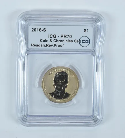 2016-S Presidential $1 Ronald Reagan Coin & Chronicles Set Reverse PR70 ICG