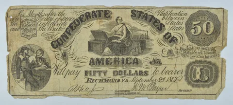 1864 $50 Confederates States Of America *9251