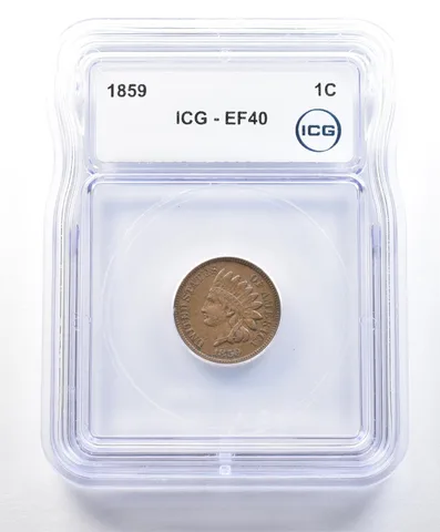 1859 Indian Head Cent EF40 ICG a9028