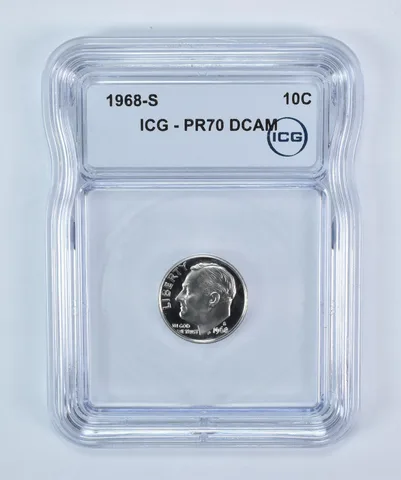 1968-S Roosevelt Dime PR70 DCAM ICG