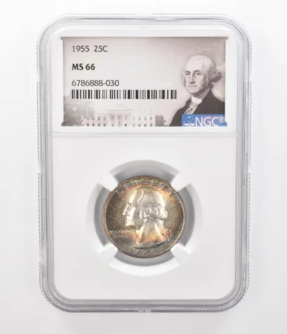 1955 Washington Quarter MS66 NGC Beautiful Tone *2341