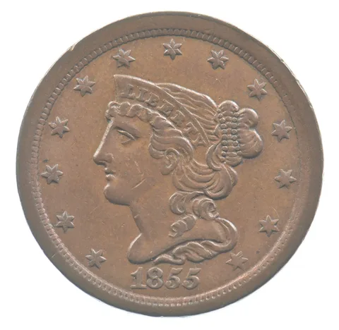1855 Braided Hair Half Cent *4147