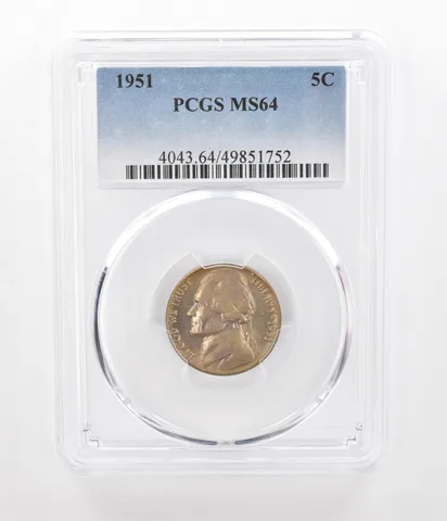 1951 Jefferson Nickel MS64 PCGS Beautiful Tone *2400