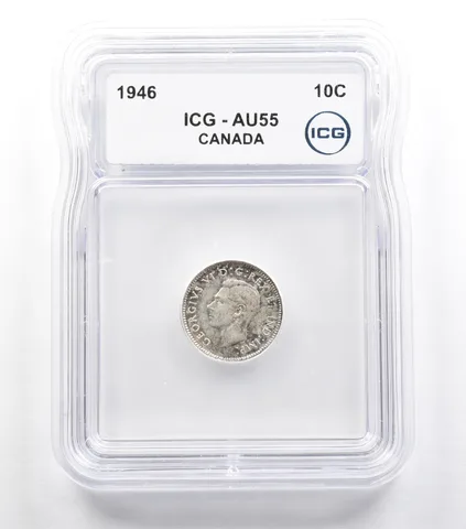 1946 Canada 10 Cents AU55 ICG *5704