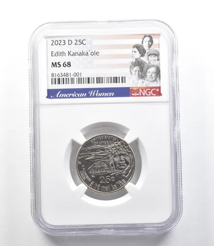 2023-D American Women Quarter Edith Kanaka'ole MS68 NGC *0134