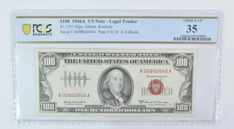 1966 A $100 Legal Tender Fr#1551 Choice VF 35 PCGS a5959