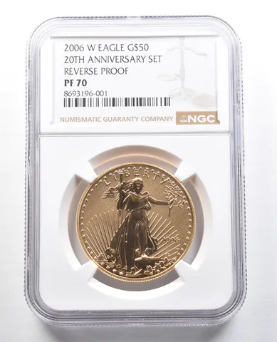 2006-W $50 American Gold Eagle Reverse Proof 1 Oz (Anniv. Set) PF70 NGC