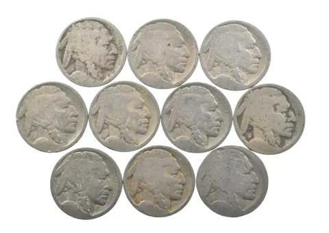 Lot of 105c RAISED GROUND1913 Buffalo NickelsFirst Year Issue! May be P/D/S *631