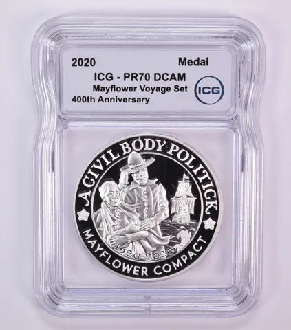 2020 Medal 400th Anniversary Mayflower Voyage Set PR70 DCAM ICG