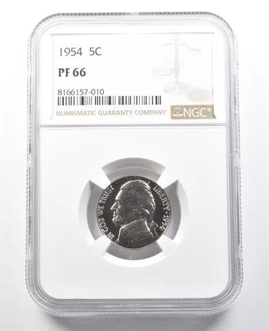 1954 Jefferson Nickel PF66 NGC PQ Cameo Contrast *8041
