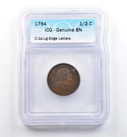 1794 Liberty Cap Half Cent C-1a Large Edge Letters Genuine BN ICG *9935