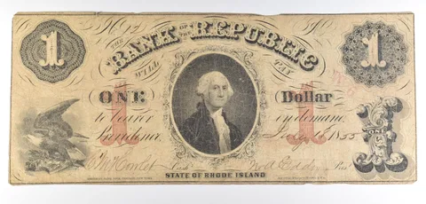 1855 $1 Providence RI Bank Of The Republic Obsolete Note *8561