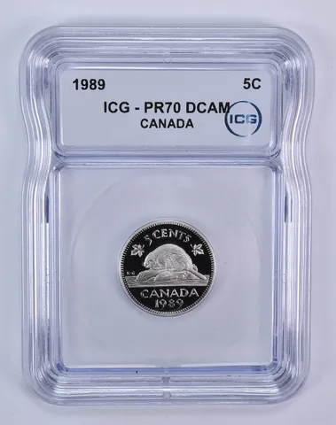 1989 Canada 5 Cents Beaver PR70 DCAM ICG